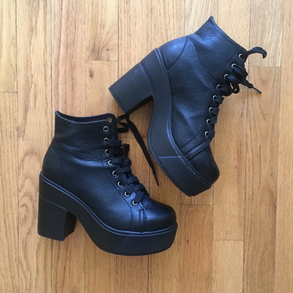 Dirty Laundry Black Platform Lace Up Boots